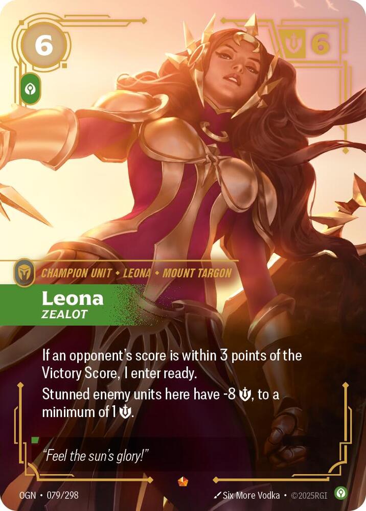 Riftbound: League of Legends Trading Card Game Origins Leona - Zealot #079 Epic Near Mint Foil