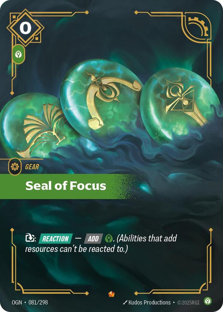Riftbound: League of Legends Trading Card Game Origins Seal of Focus 081/298 Epic