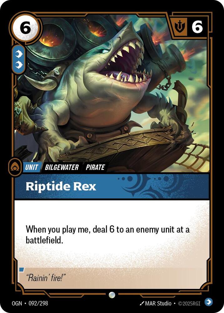 Riftbound: League of Legends Trading Card Game Origins Riptide Rex #092 Common Near Mint