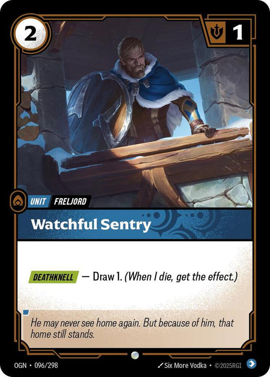 Riftbound: League of Legends Trading Card Game Origins Watchful Sentry #096 Common Near Mint
