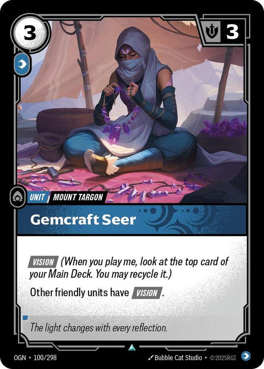 Riftbound: League of Legends Trading Card Game Origins Gemcraft Seer #100 Uncommon Near Mint