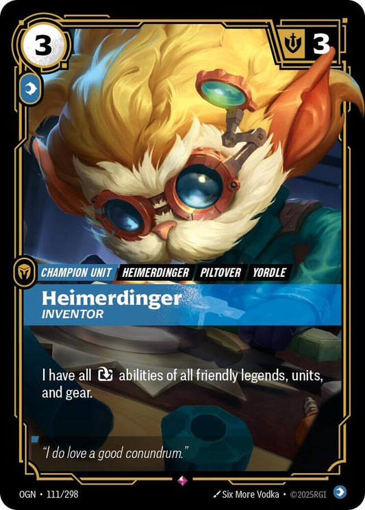 Riftbound: League of Legends Trading Card Game Origins Heimerdinger - Inventor 111/298 Rare