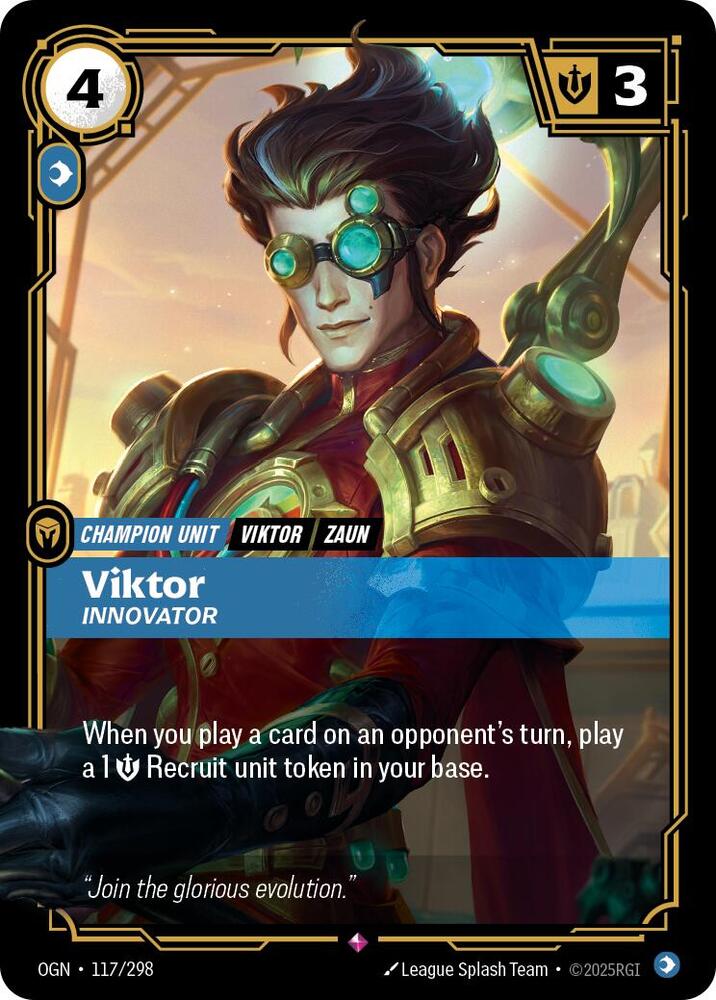 Riftbound: League of Legends Trading Card Game Origins Viktor - Innovator #117 Rare Near Mint Foil