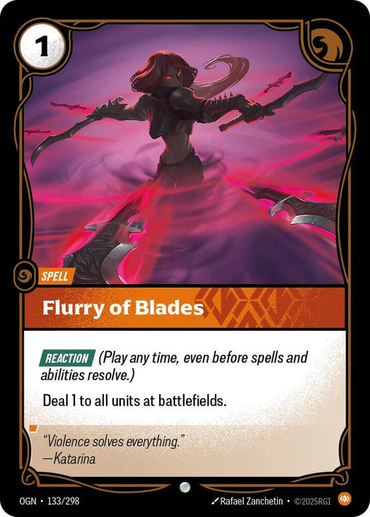 Riftbound: League of Legends Trading Card Game Origins Flurry of Blades #133 Common Near Mint