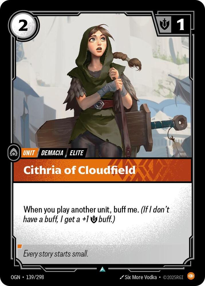 Riftbound: League of Legends Trading Card Game Origins Cithria of Cloudfield #139 Uncommon Near Mint