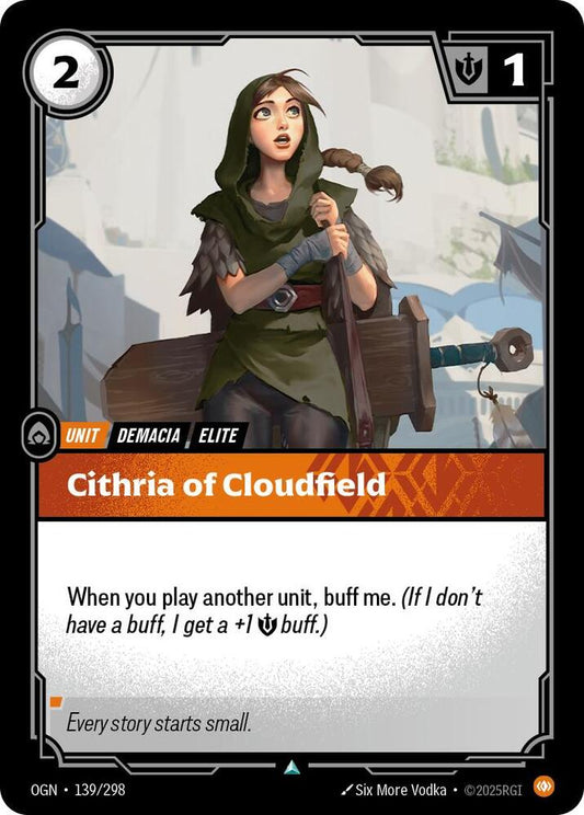 Riftbound: League of Legends Trading Card Game Origins Cithria of Cloudfield #139 Uncommon Near Mint