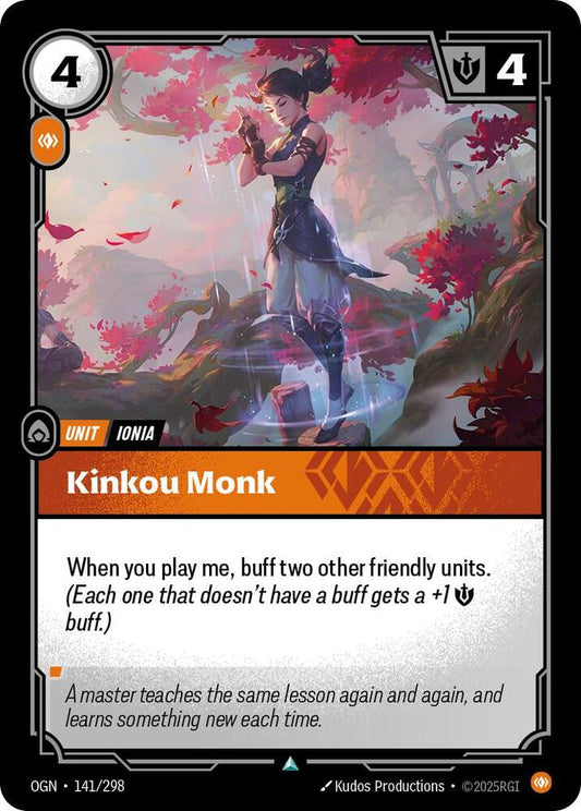 Riftbound: League of Legends Trading Card Game Origins Kinkou Monk #141 Uncommon Near Mint