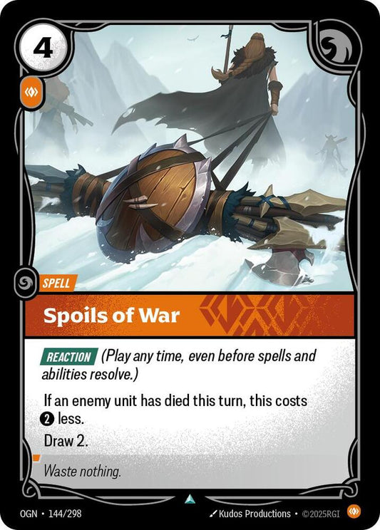 Riftbound: League of Legends Trading Card Game Origins Spoils of War #144 Uncommon Near Mint