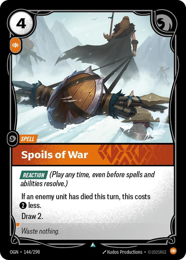 Riftbound: League of Legends Trading Card Game Origins Spoils of War #144 Uncommon Near Mint