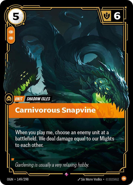 Riftbound: League of Legends Trading Card Game Origins Carnivorous Snapvine 149/298 Rare