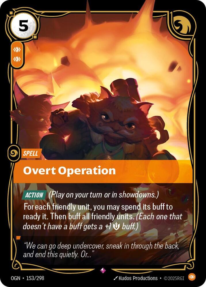 Riftbound: League of Legends Trading Card Game Origins Overt Operation #153 Rare Near Mint Foil