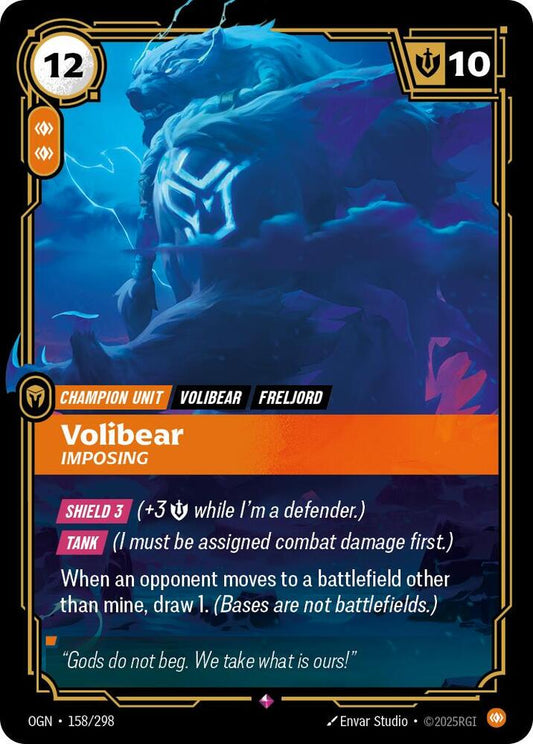 Riftbound: League of Legends Trading Card Game Origins Volibear - Imposing #158 Rare Near Mint Foil