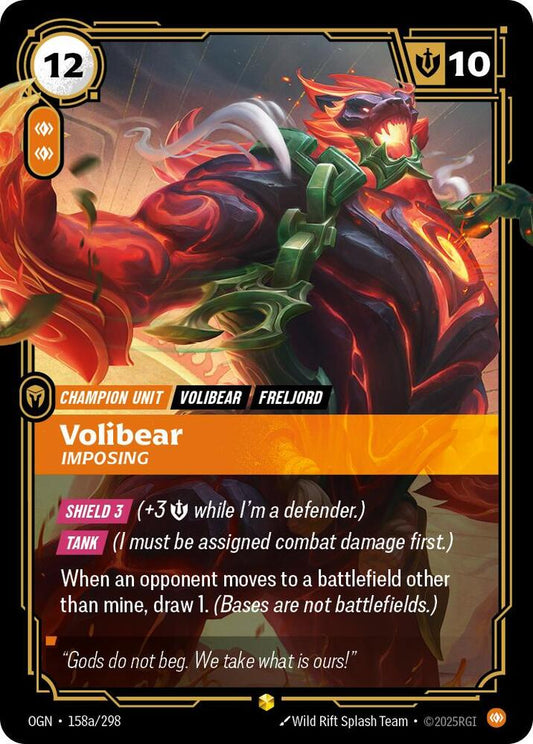 Riftbound: League of Legends Trading Card Game Origins Volibear - Imposing (Alternate Art) 158a/298 Alternate Art