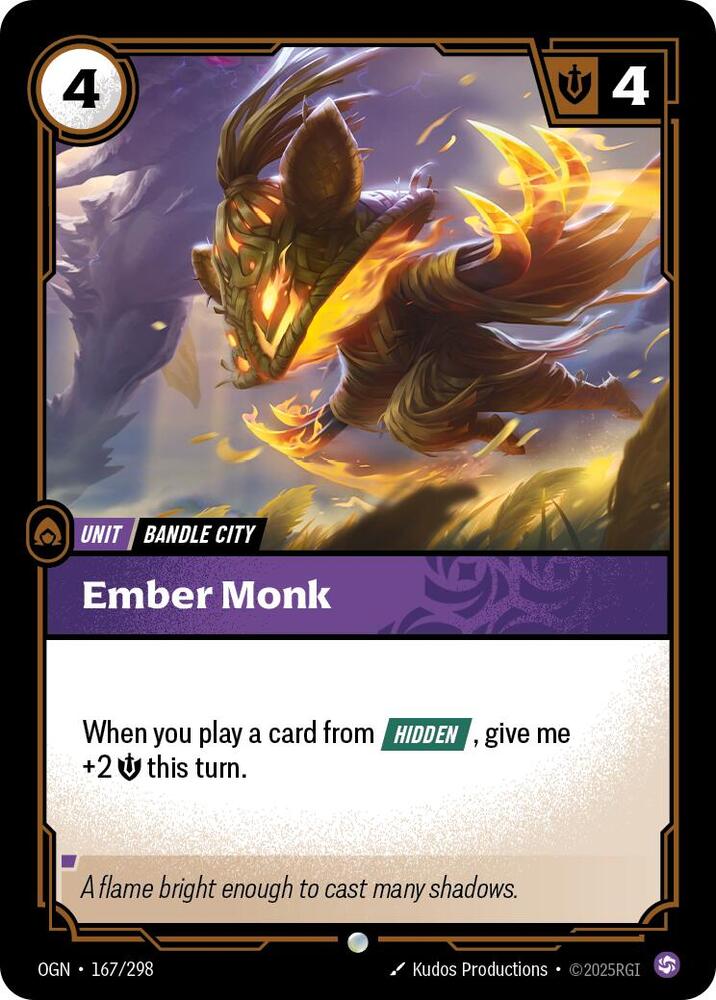Riftbound: League of Legends Trading Card Game Origins Ember Monk #167 Common Near Mint