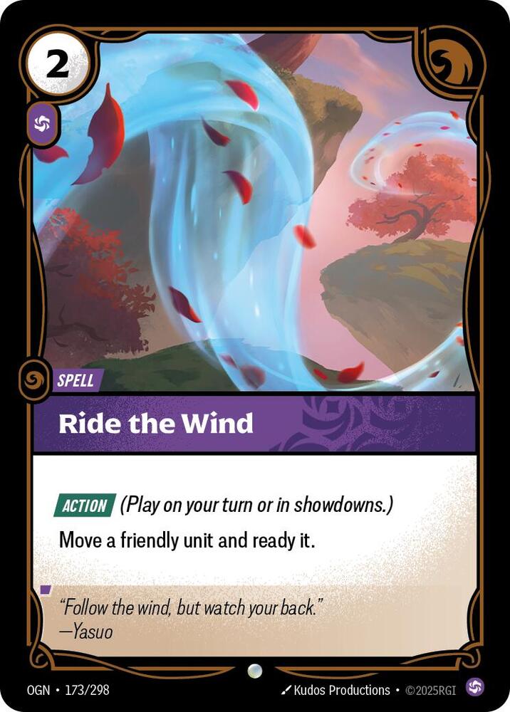 Riftbound: League of Legends Trading Card Game Origins Ride The Wind #173 Common Near Mint