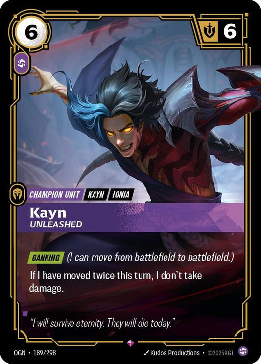 Riftbound: League of Legends Trading Card Game Origins Kayn - Unleashed 189/298 Rare
