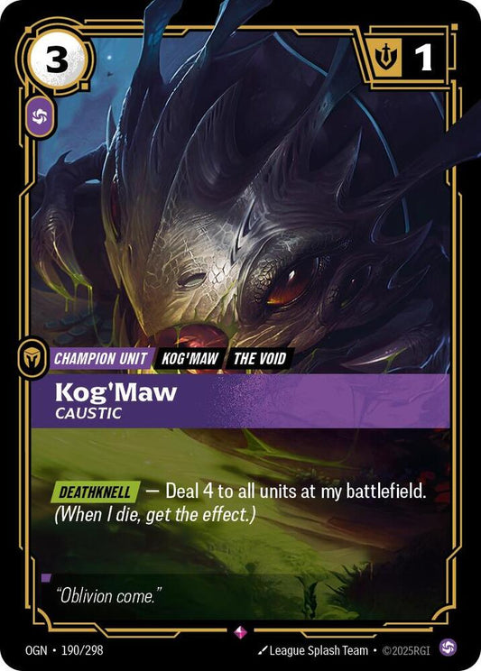 Riftbound: League of Legends Trading Card Game Origins Kog'Maw - Caustic 190/298 Rare