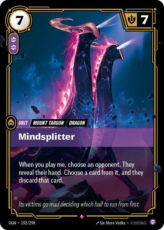 Riftbound: League of Legends Trading Card Game Origins Mindsplitter 192/298 Rare