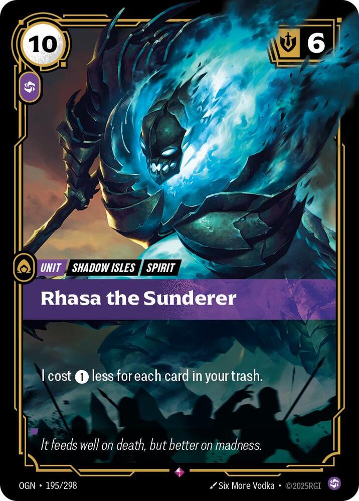 Riftbound: League of Legends Trading Card Game Origins Rhasa the Sunderer #195 Rare Near Mint Foil