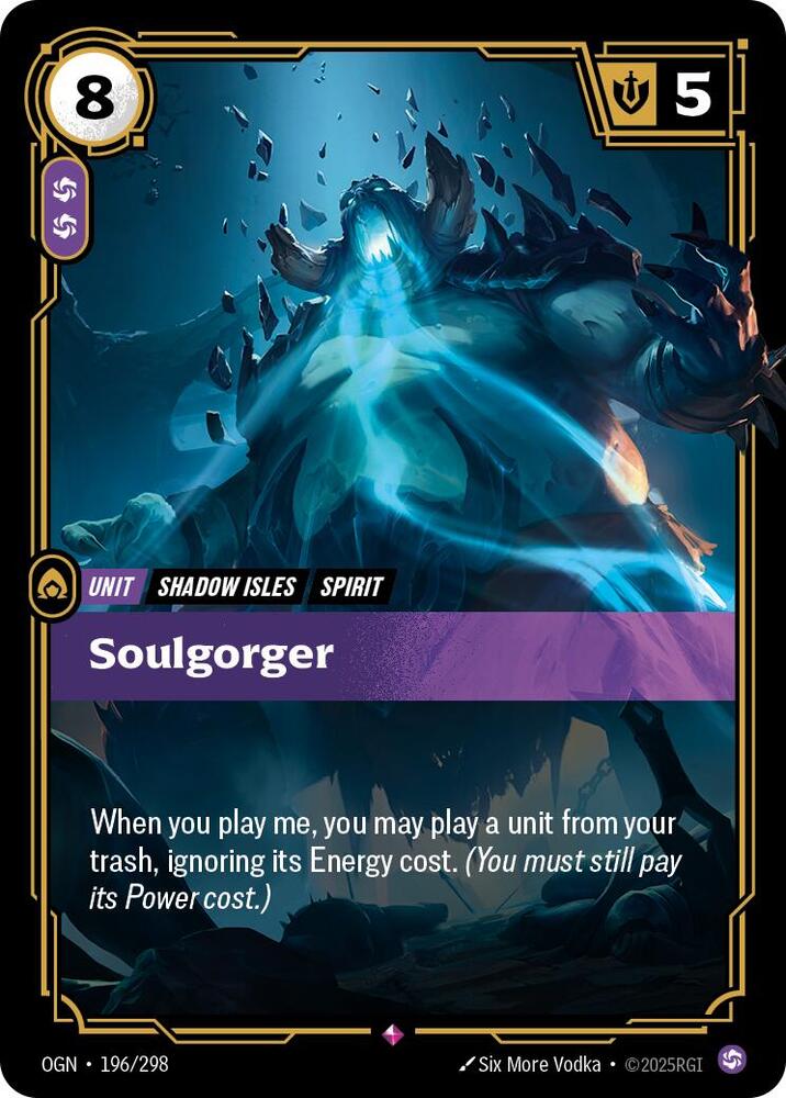 Riftbound: League of Legends Trading Card Game Origins Soulgorger #196 Rare Near Mint Foil