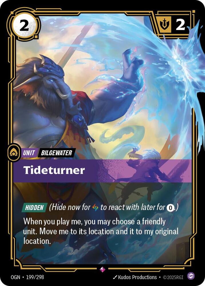 Riftbound League of Legends Trading Card Game Tideturner 199/298 Rare Near Mint Foil