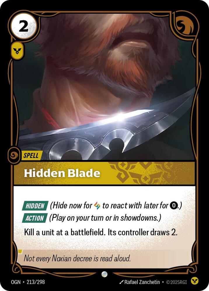Riftbound: League of Legends Trading Card Game Origins Hidden Blade 213/298 Common