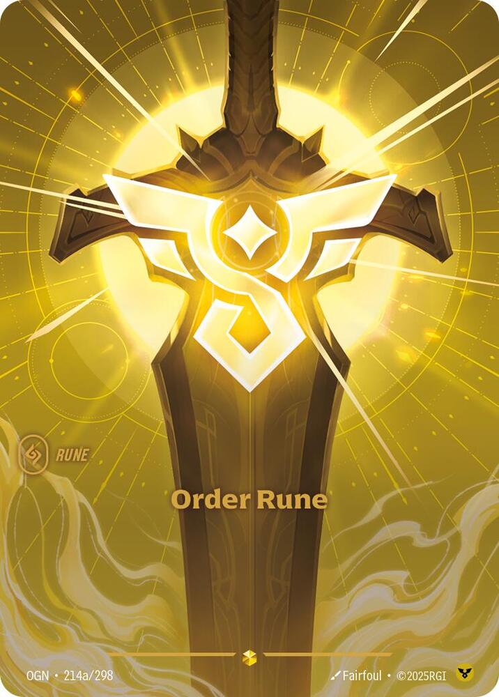 Riftbound: League of Legends Trading Card Game Origins Order Rune (Alternate Art) 214a/298 Alternate Art