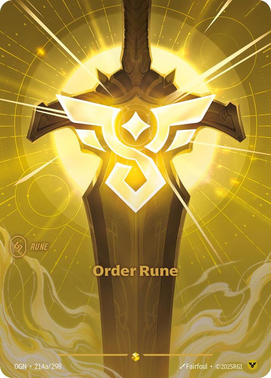 Riftbound: League of Legends Trading Card Game Origins Order Rune (Alternate Art) 214a/298 Alternate Art