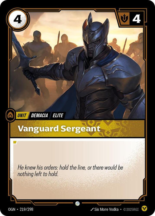 Riftbound League of Legends Trading Card Game Origins Vanguard Sergeant 219/298 Common Near Mint