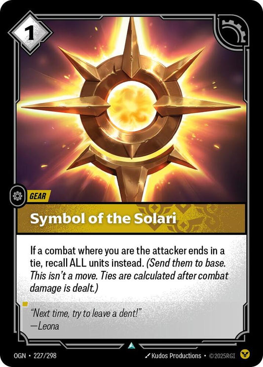 Riftbound: League of Legends Trading Card Game Origins Symbol of the Solari #227 Uncommon Near Mint