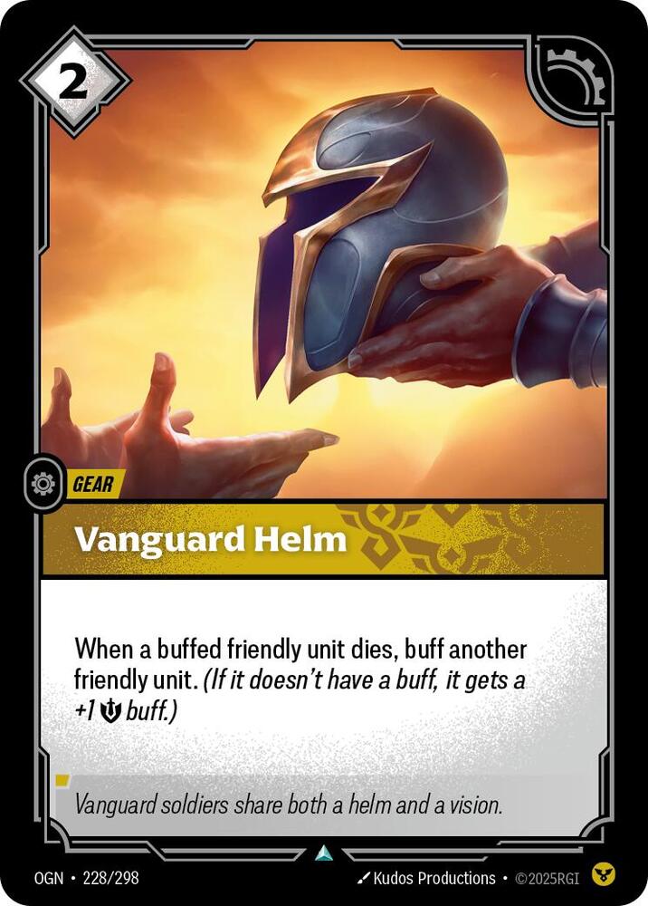 Riftbound: League of Legends Trading Card Game Origins Vanguard Helm 228/298 Uncommon