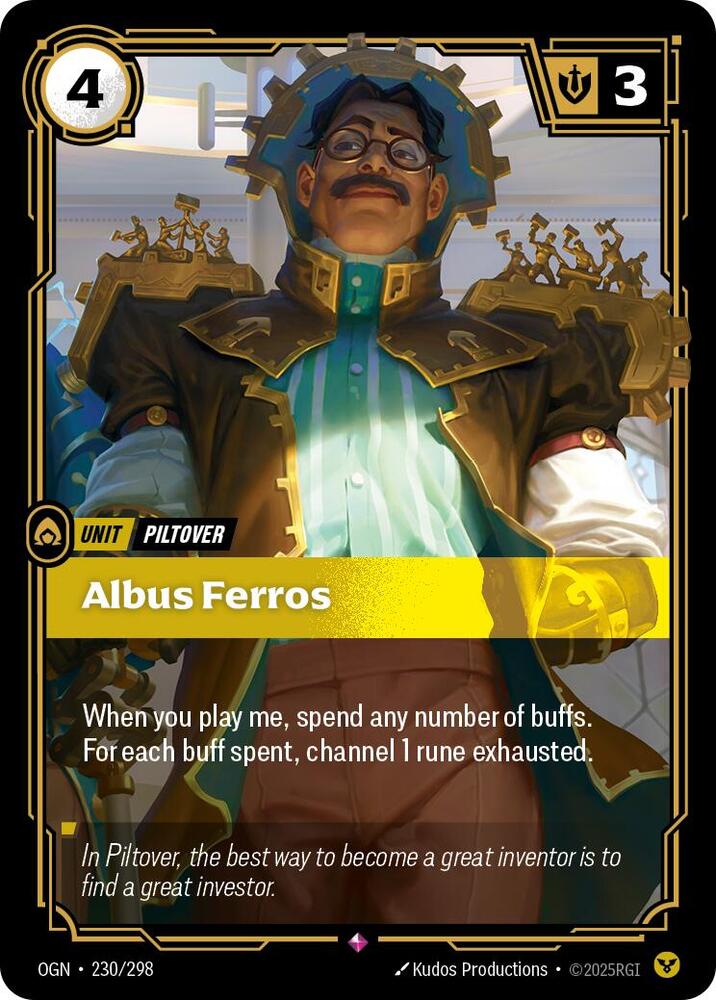 Riftbound: League of Legends Trading Card Game Origins Albus Ferros #230 Rare Near Mint Foil