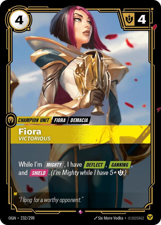 Riftbound: League of Legends Trading Card Game Origins Fiora - Victorious #232 Rare Near Mint Foil