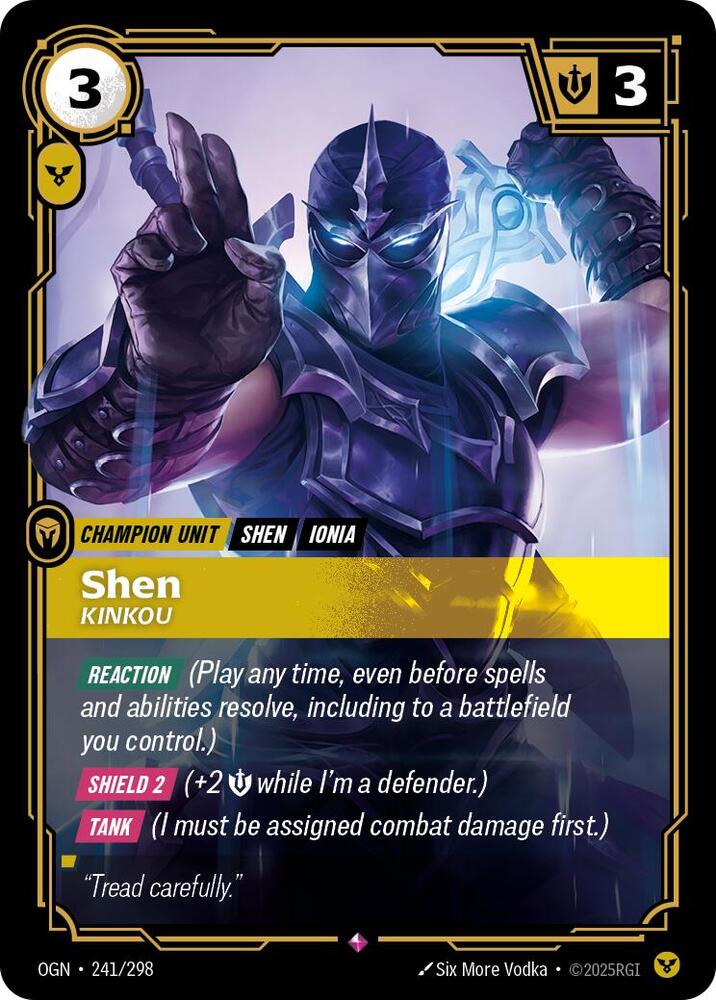 Riftbound: League of Legends Trading Card Game Origins Shen - Kinkou #241 Rare Near Mint Foil