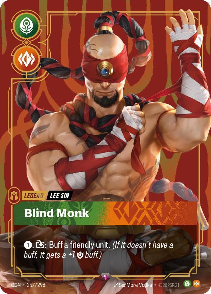 Riftbound: League of Legends Trading Card Game Origins Lee Sin - Blind Monk #257 Rare Near Mint Foil