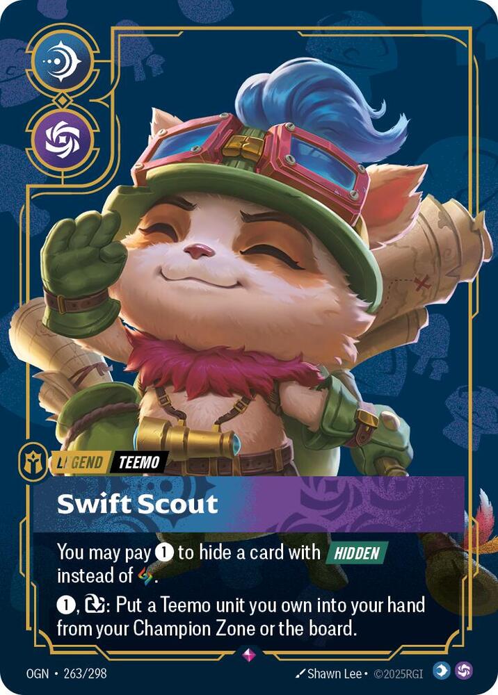 Riftbound League of Legends Trading Card Game Origins Teemo - Swift Scout 263/298 Rare Near Mint Foil