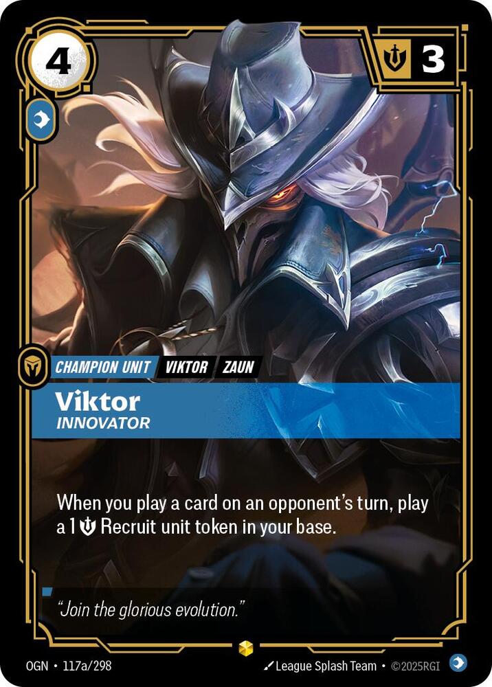 Riftbound: League of Legends Trading Card Game Origins Viktor - Innovator (Alternate Art) #117a Showcase Near Mint Foil