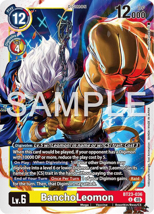 Digimon TCG Hackers' Slumber BanchoLeomon BT23-036 U Uncommon
