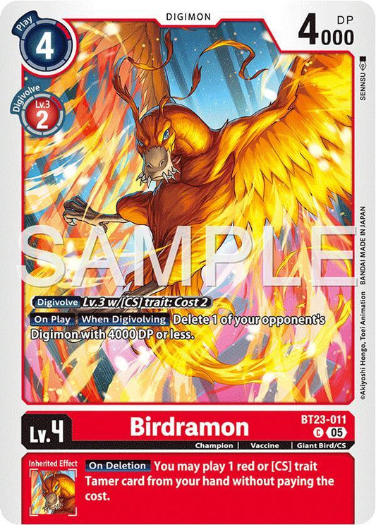 Digimon TCG Hackers' Slumber Birdramon BT23-011 C Common