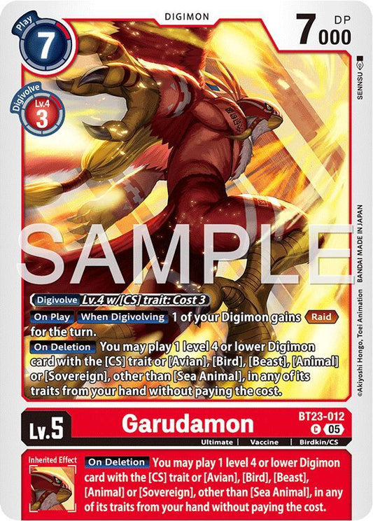Digimon Card Game Hackers' Slumber Garudamon BT23-012 C Common Near Mint