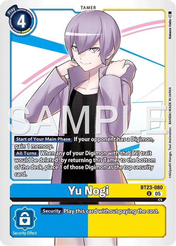 Digimon Card Game Hackers' Slumber Yu Nogi BT23-080 U Uncommon Near Mint