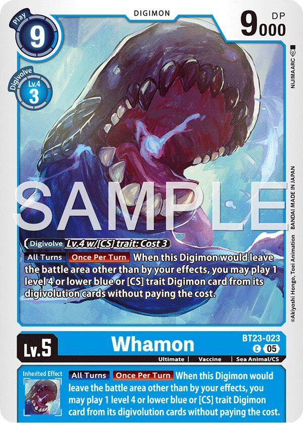 Digimon Card Game Hackers' Slumber Whamon BT23-023 C Common Near Mint