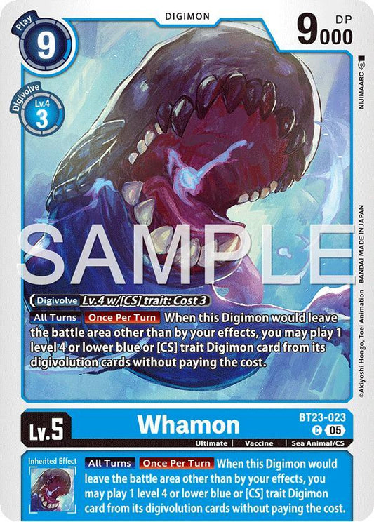 Digimon TCG Hackers' Slumber Whamon BT23-023 C Common
