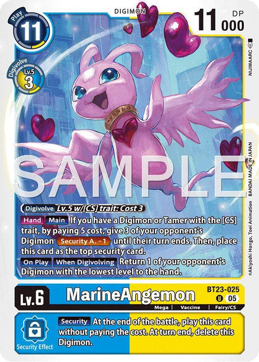 Digimon TCG Hackers' Slumber Marine Angemon BT23-025 U Uncommon