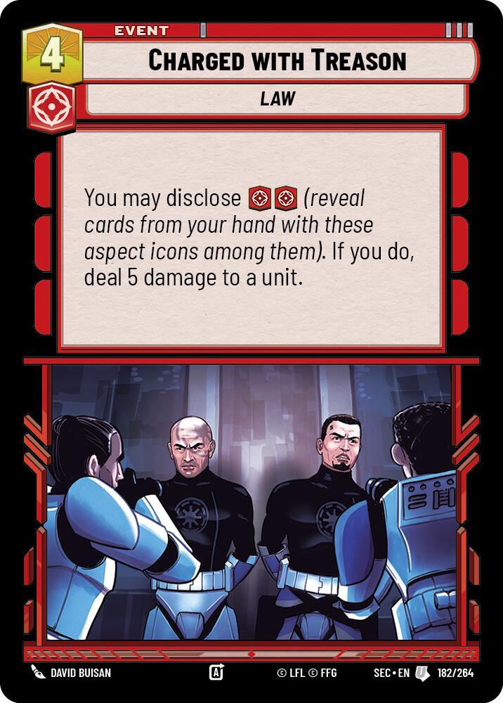 Star Wars Unlimited Secrets of Power Charged with Treason 182/264 Uncommon Near Mint