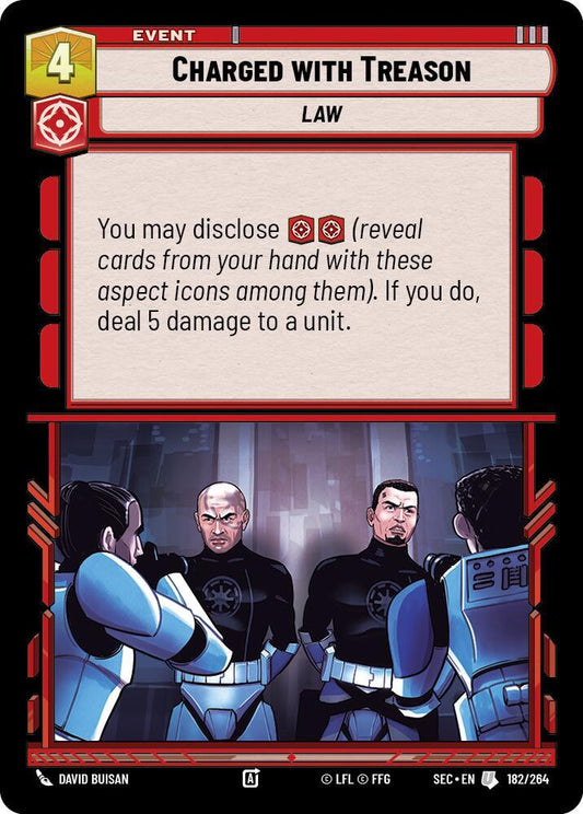Star Wars Unlimited Secrets of Power Charged with Treason 182/264 Uncommon Near Mint