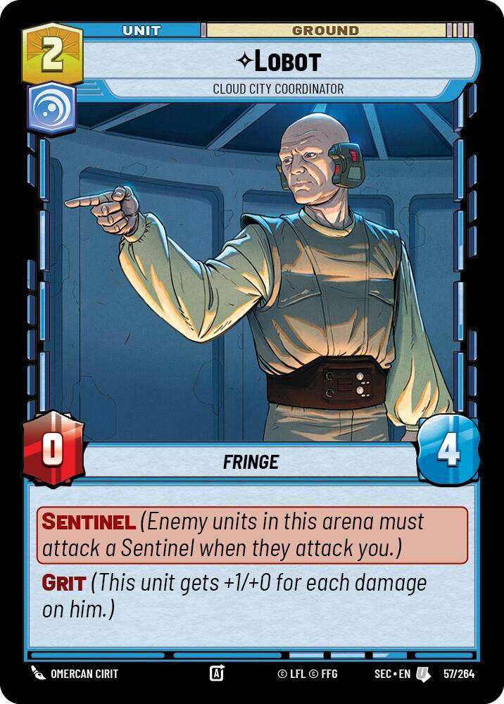 Star Wars Unlimited Secrets of Power Lobot - Cloud City Coordinator 57/264 Uncommon Near Mint