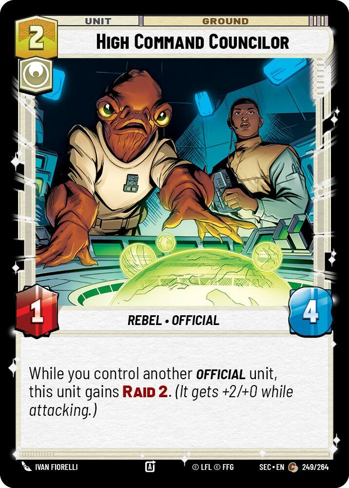 Star Wars Unlimited Secrets of Power High Command Councilor 249/264 Common Near Mint