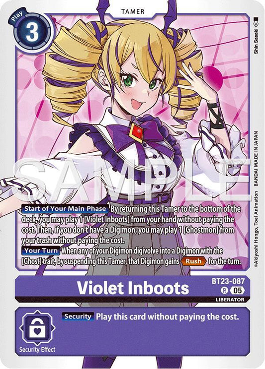 Digimon TCG Hackers' Slumber Violet Inboots BT23-087 R Rare