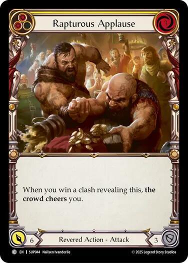Flesh & Blood TCG Super Slam Rapturous Applause (Yellow) SUP044 Common Near Mint